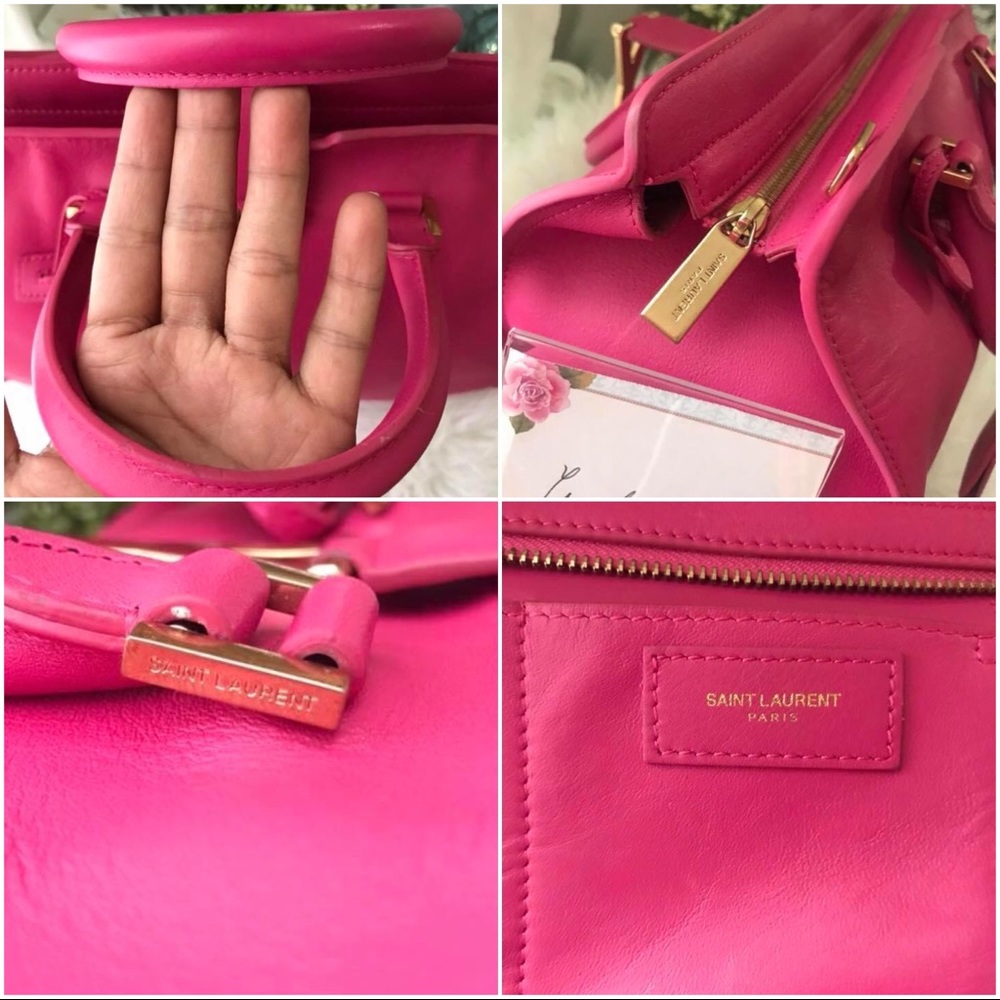 ❌SOLD❌ YSL  "Classic Y Cabas" in Fuchsia Pink - Picture 6 of 8